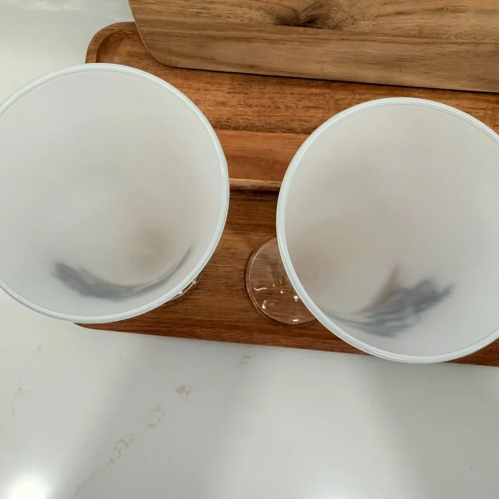 Set of 4 White Painted Pilsner‎ Car Glasses Buick Oldsmobile Cadillac Rambler